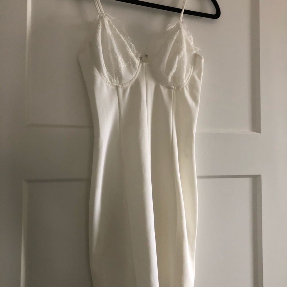 Missguided White Lace Mini Dress